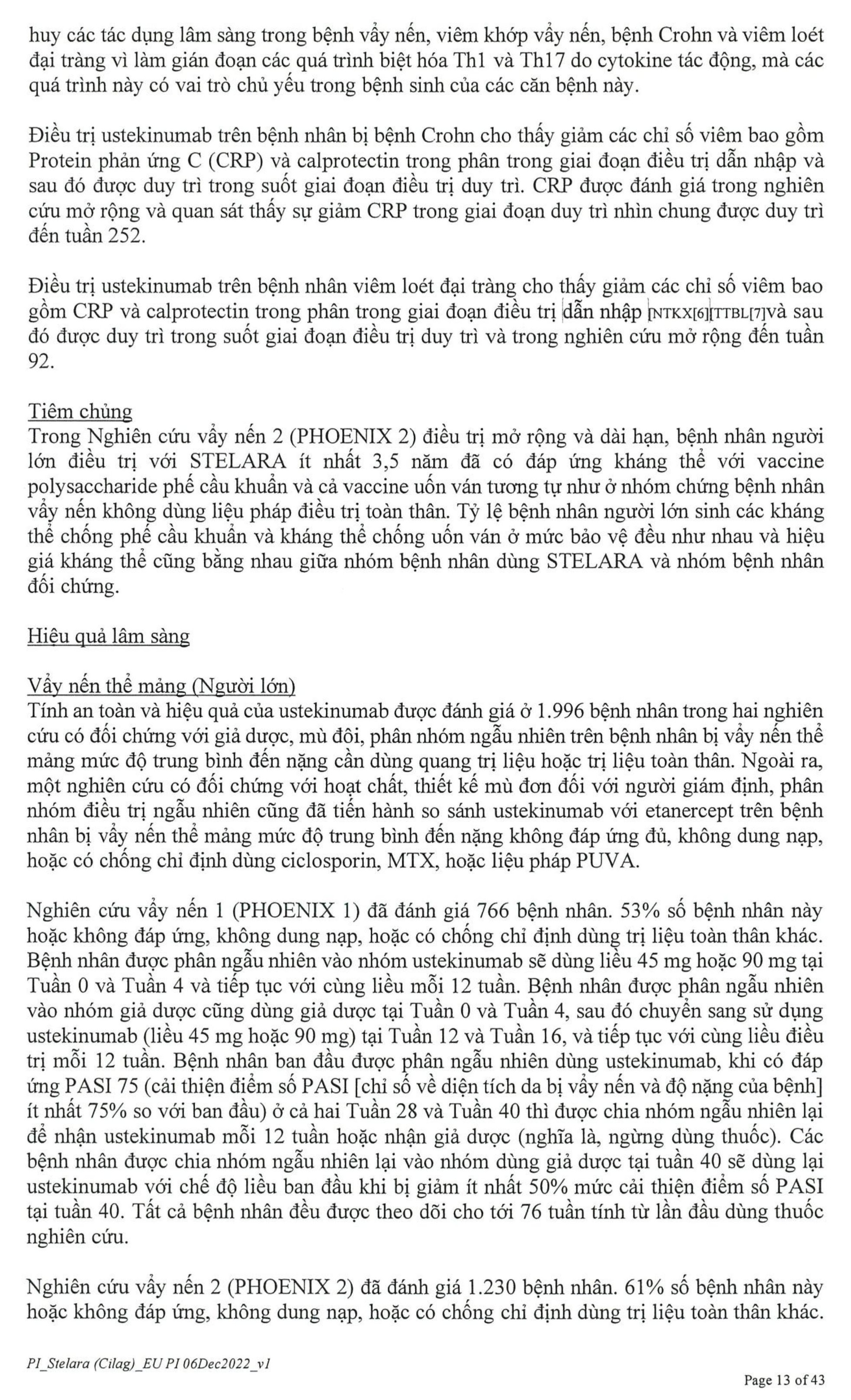 Dung dịch tiêm Stelara 90mg/1ml trị các bệnh vảy nến, Crohn (1 lọ x 1ml) - 20